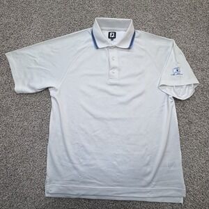 FootJoy FJ‎ Golf Polo Shirt  Men's Size M Performance Stretch Geometric White